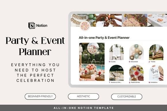 Download Notion Template Party &amp; Event Planner - Party Collection
