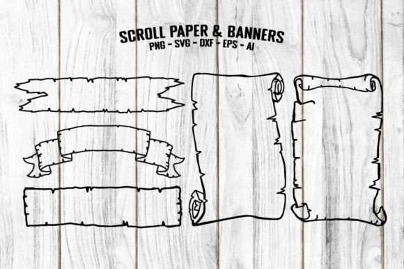 Download Vintage Scroll Paper, Scroll Banner SVG - Scroll Collection