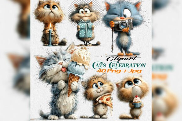 Download Birthday Cat Clipart PNG Party Bundle - Party Collection