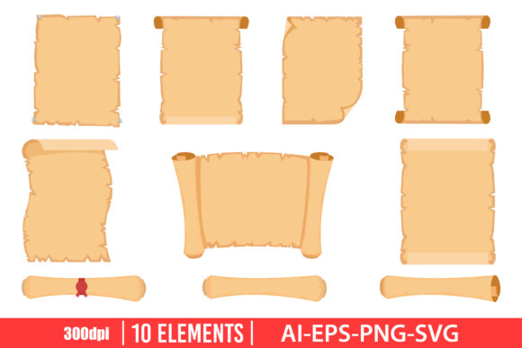 Download Papyrus Scroll Clipart Set - Premium Bundle